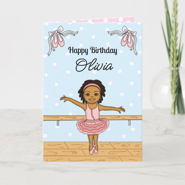 Personalized Ballerina Birthday  Holiday Card (Front)