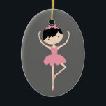 Personalized Ballerina Christmas Ornament<br><div class="desc">This super cute ballerina ornament makes a great holiday keepsake for your child, just change the template text and change the background colors if you want and you're all set! If you need help or have something else in mind, just click on the contact link above to send the designer...</div>