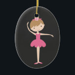 Personalized Ballerina Christmas Ornament<br><div class="desc">This super cute ballerina ornament makes a great holiday keepsake for your child, just change the template text and change the background colors if you want and you're all set! If you need help or have something else in mind, just click on the contact link above to send the designer...</div>