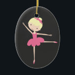 Personalized Ballerina Christmas Ornament<br><div class="desc">This super cute ballerina ornament makes a great holiday keepsake for your child, just change the template text and change the background colors if you want and you're all set! If you need help or have something else in mind, just click on the contact link above to send the designer...</div>