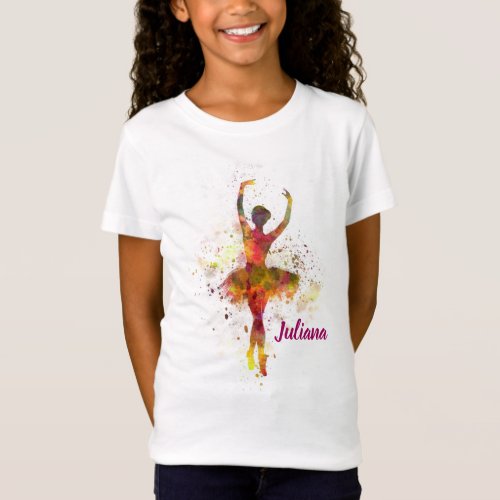 Personalized Ballerina Dance Girls Pretty T_shirt