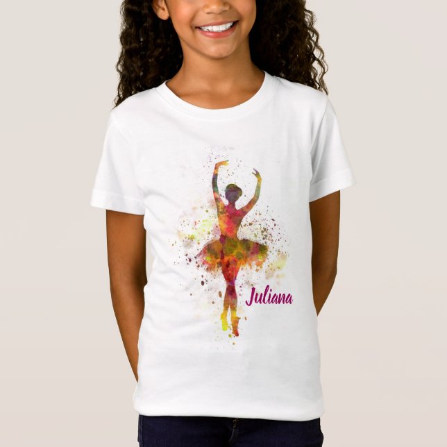 Personalized Ballerina Dance Girls Pretty T-shirt (Front)