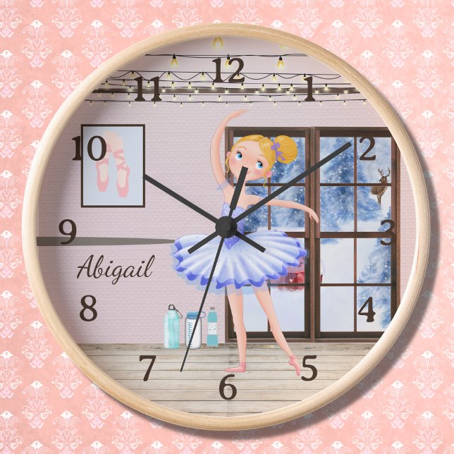 Personalized Ballerina Dance Studio Winter Ballet Clock (Creator Uploaded)