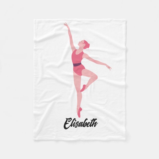 Personalized Ballerina Fleece Blanket – Custom  (Front)