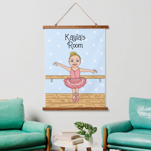 Personalized Ballerina Girls Room Sign Hanging Tapestry