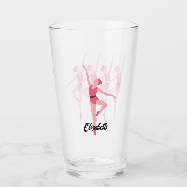 Personalized Ballerina Glass – Custom Dance Gift  (Front)