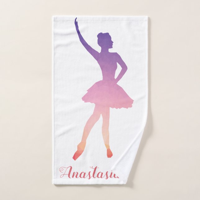 Personalized ballerina in modern geometric design  hand towel  (Hand Towel)