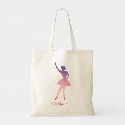 Personalized ballerina in modern geometric design tote bag