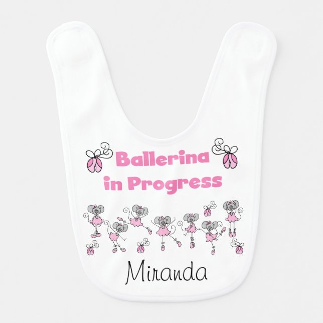Personalized Ballerina in Progress Bib (Front)