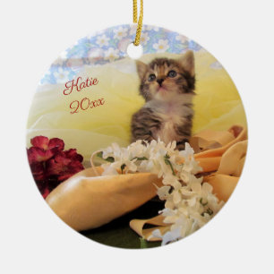 Personalized Ballerina Kitten Kate Ceramic Ornament
