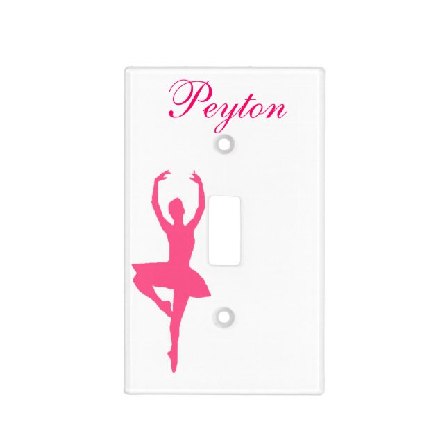 Personalized Ballerina Light Switch Cover (pink) (Front)