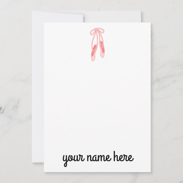 Personalized Ballerina Notecards for Girls (Front)