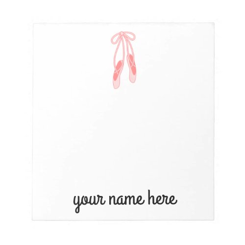 Personalized Ballerina Notepad for Girls