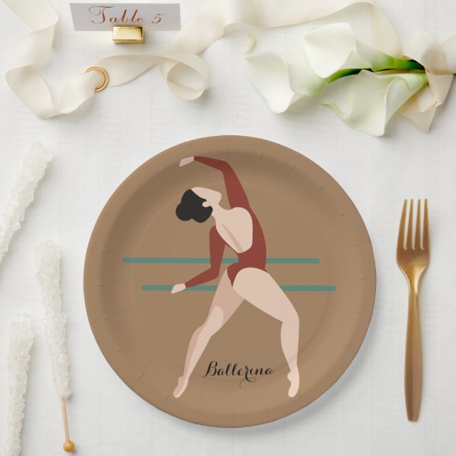 Personalized Ballerina  Paper Plates (Wedding)