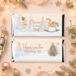 Personalized Ballerina Rocking Horse 1st Birthday Hershey Bar Favors