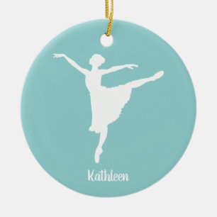 Personalized Ballerina Silhouette Ceramic Ornament