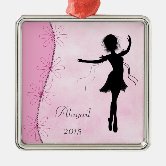 Personalized Ballerina Silhouette Ornament (Front)