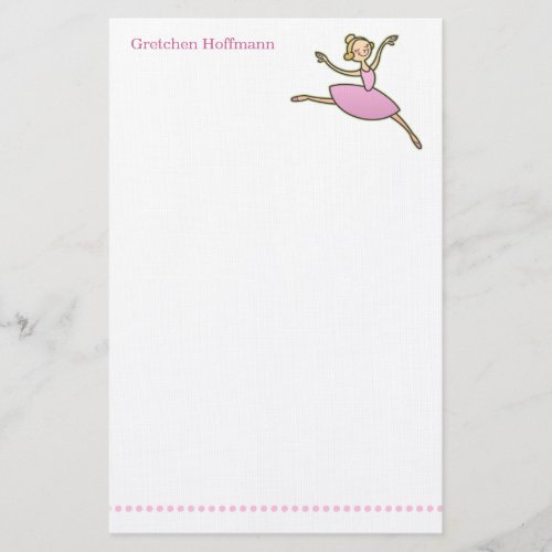 Personalized Ballerina Stationery