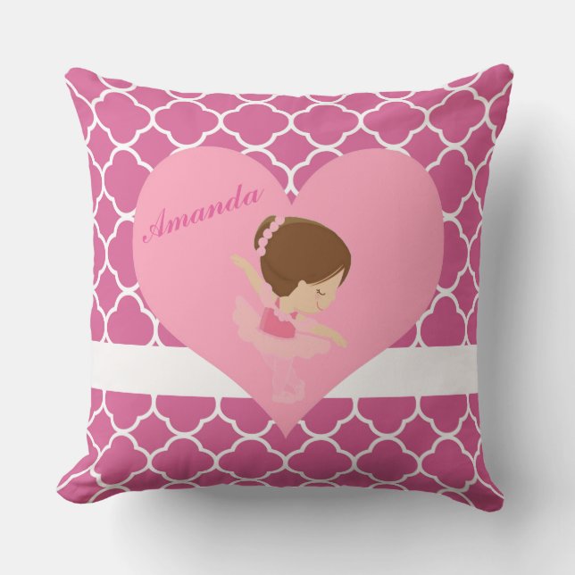 Personalized Ballerina Throw Pillow (Front)