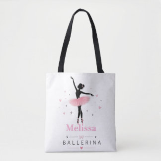 "Personalized Ballerina Tote Bag | Custom Name