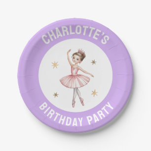 Personalized ballet Ballerina Birthday Party Paper Plates