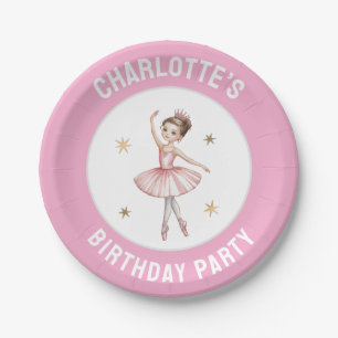 Personalized ballet Ballerina Birthday Party Paper Plates