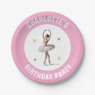 Personalized ballet Ballerina Birthday Party Paper Plates