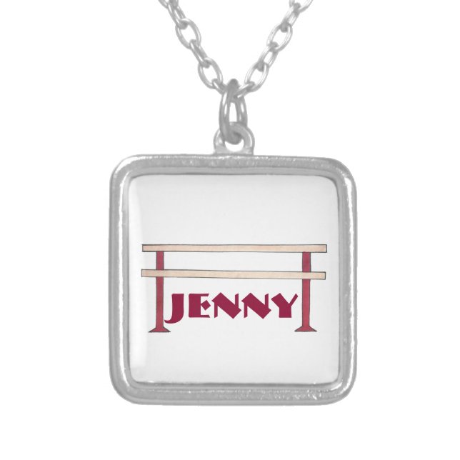 Personalized Ballet Barre Dance Dancer Necklace (Front)