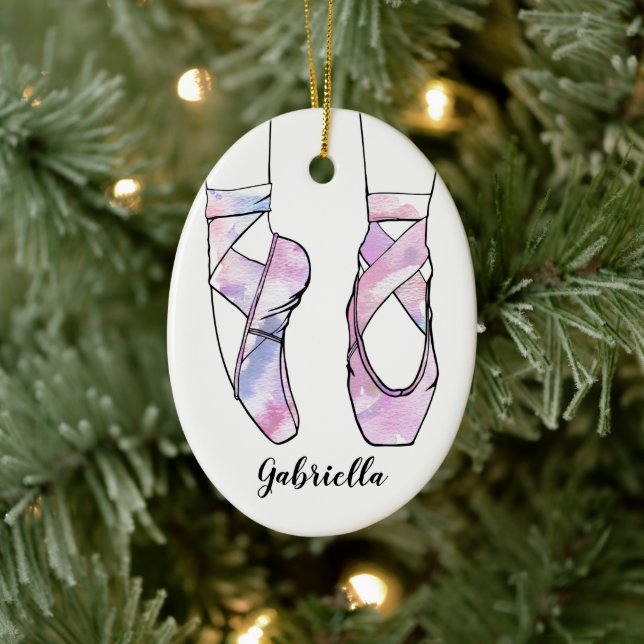 Personalized Ballet Christmas Ceramic Ornament (Tree)