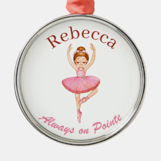 Personalized Ballet Dance, Custom Pink Tutu Gift Metal Ornament
