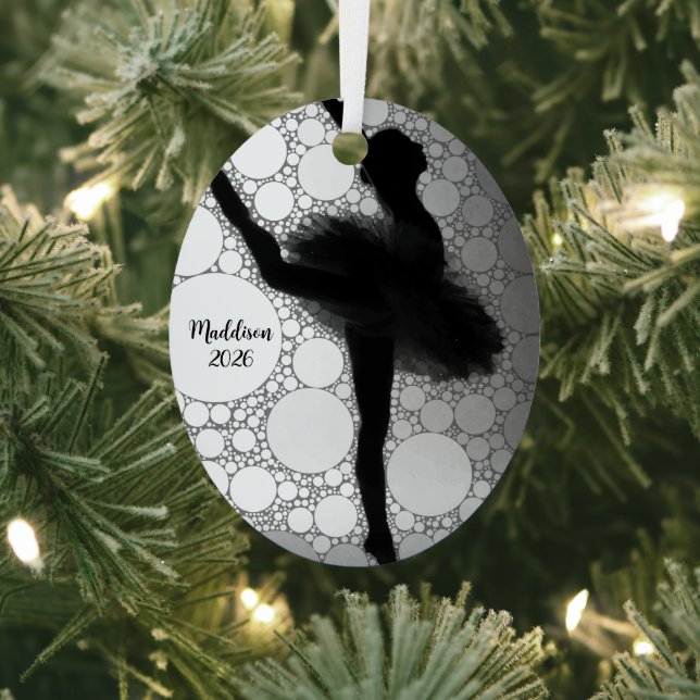 Personalized Ballet Dancing Ballerina Christmas Metal Ornament (Insitu)