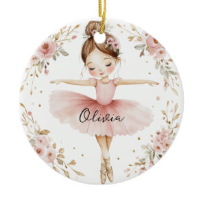 Personalized Ballet Girl Ceramic Ornament