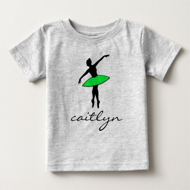 Personalized Ballet Little Ballerina Dance Dancer Baby T-Shirt (Front)