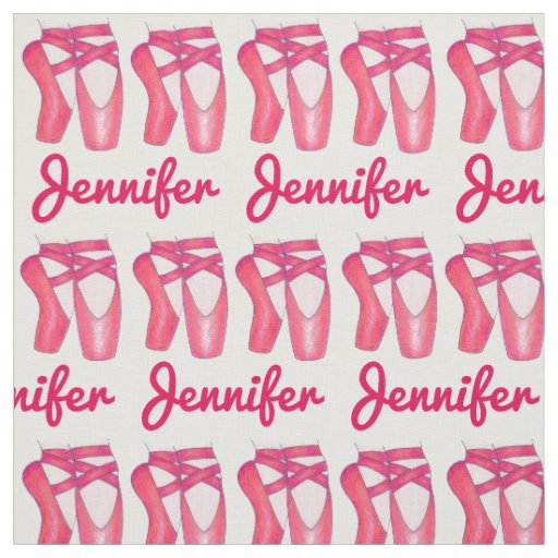 Personalized Ballet Pink Pointe Toe Shoes Dance Fabric