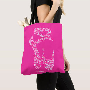 Personalized Ballet Shoe Typography  Tote Bag