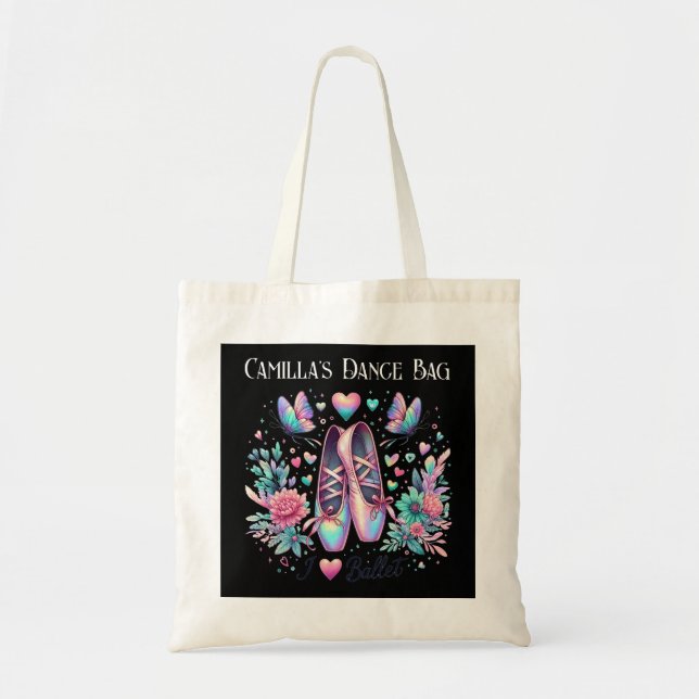 Personalized Ballet Shoes Dance Tote Bag (Front)