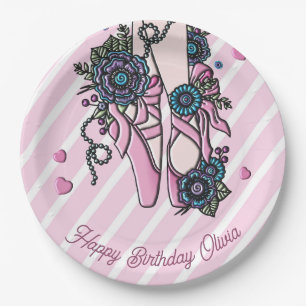 Personalized Ballet Shoes Paper Plates