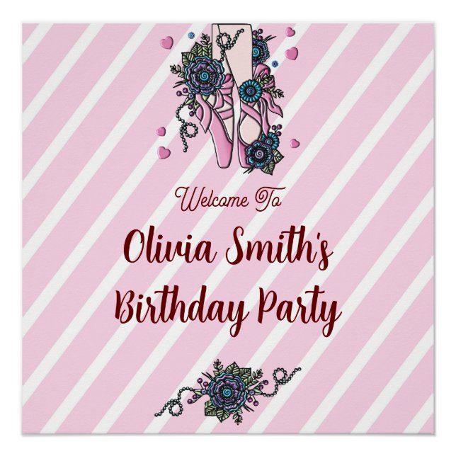 Personalized Ballet Shoes Poster (Front)