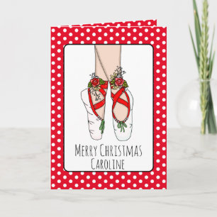 Personalized Ballet Slippers Christmas Card