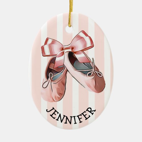 Personalized Ballet Slippers Christmas Ornament