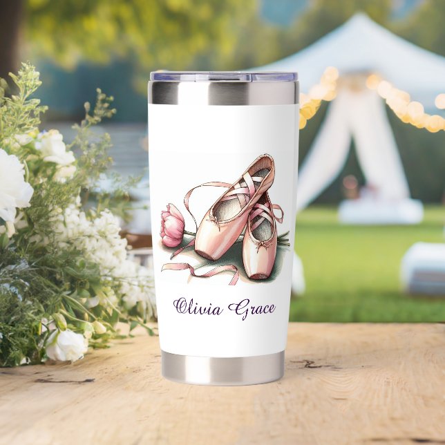 Personalized Ballet Slippers Insulated Tumbler (Wedding (Rotated))