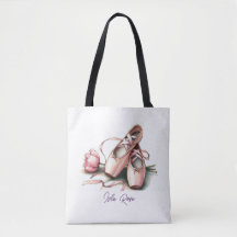Personalized Ballet Slippers Tote