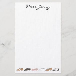 Personalized Ballet Tap Dance Shoes Teacher Gift Stationery