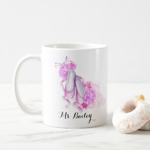 Personalized Ballet Teacher Watercolor Coffee Mug