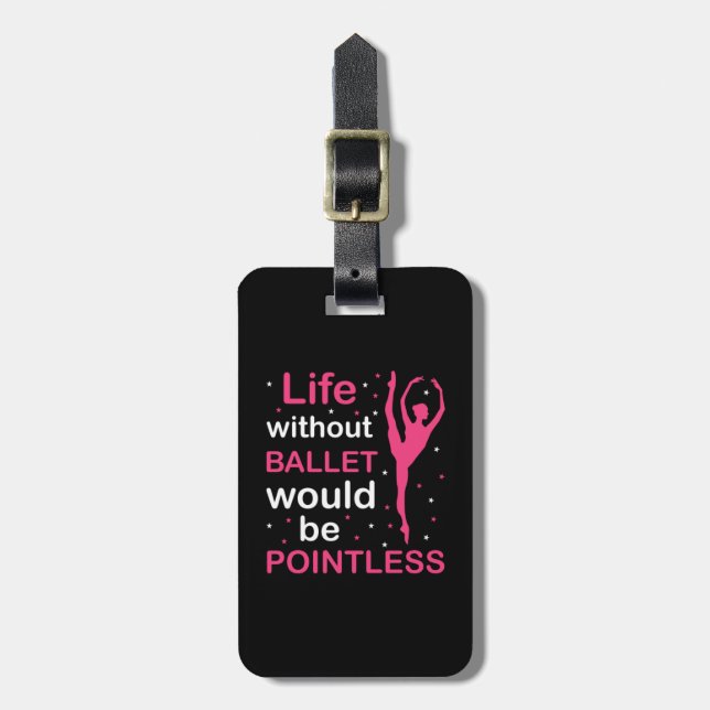Personalized Ballet Themed Luggage Tag (Front Vertical)