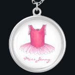 Personalized Ballet Tutu Dance Teacher Necklace<br><div class="desc">Featuring an original ballet-themed illustration. Simply personalize with your dance teacher's name for a unique holiday gift!</div>