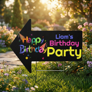 Personalized Balloon Birthday Arrow Sign