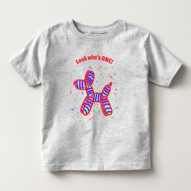 Personalized Balloon Dog Party Toddler T-shirt (Front)