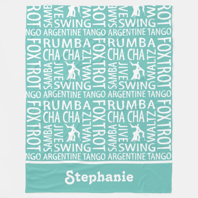 Personalized Ballroom Dancing Fleece Blanket (Front)