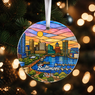 Personalized Baltimore Acrylic Ornament, Custom Ma Ornament